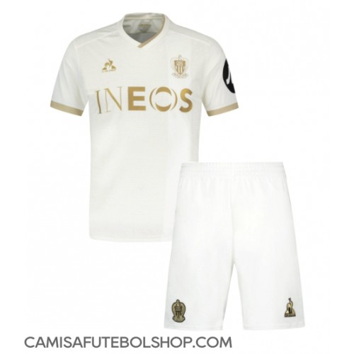 Camisa de time de futebol OGC Nice Replicas 2º Equipamento Infantil 2024-25 Manga Curta (+ Calças curtas)